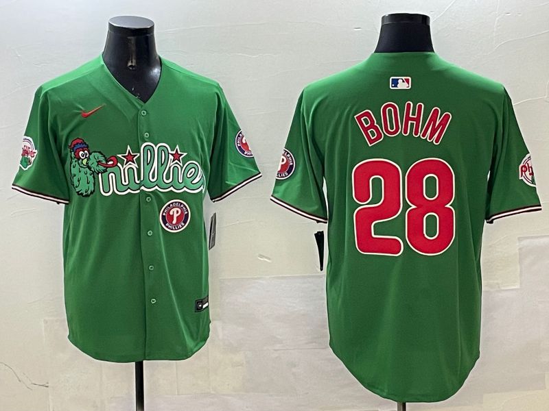 Men Philadelphia Phillies #28 Bohm Green Three generations Joint Name Game 2025 Nike MLB Jersey style 6